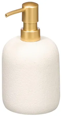 Immagine prodotto di BERILO: Dispenser per sapone liquido e lozioni, realizzato in resina, colore crema, ideale per il bagno