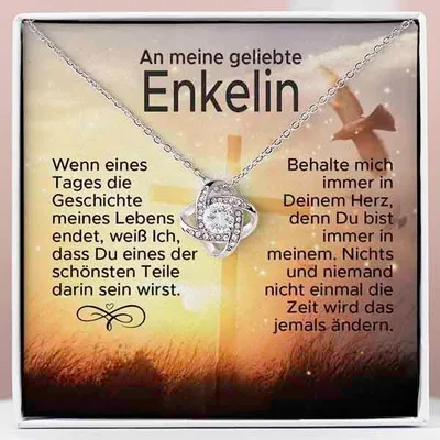 Produktbild von Halskette für Damen u. Frauen - ideales Geschenke für Frauen mit 14K Weißgold Anhänger und Zirkonia Kristallen mit liebevoller Inschrift - VEGA
