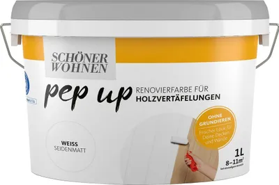 Produktbild von Schöner Wohnen Pep Up Renovierungsfarbe für Holzvertäfelungen 1,0 Ltr. weiss