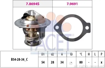 Produktbild von FACET Thermostat Kühlmittel 80°C für CHEVROLET CAPTIVA (C100, C140) für OPEL ANTARA