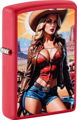 Obrázek produktu pro Zapalovač ZIPPO Pinup Cowgirl, odolný proti větru, trvanlivá kvalita, stylový dárek