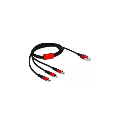 Produktbild von Delock USB Ladekabel 3 in 1 für Lightning" / Micro USB / USB Type-C" 1 m