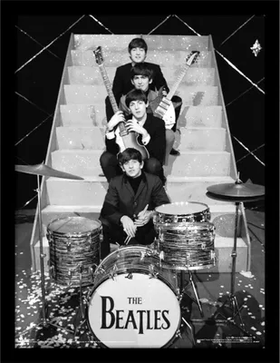 Immagine prodotto di The Beatles - Poster incorniciato "Photoshoot" PM6933 (40 cm x 30 cm) (nero/grigio)