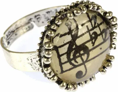 Produktbild von Notenring Note Miniblings Ring Beethoven Cabochon Musik Violinschlüssel Note 20mm