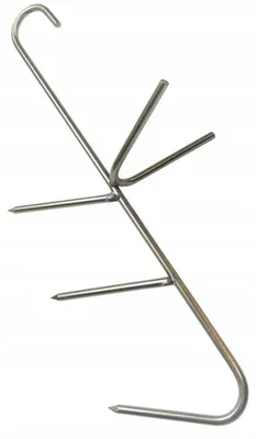 Produktbild von Doppelte Edelstahl-Räucherhaken für Fisch 20 cm 3 Stück