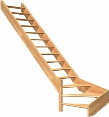 Produktbild von Pertura Wangentreppe Elenie Buche Leimholz Lackiert Ohne Setzstufen Seitenwange buche 1/4-gewendelt unten links 83,5 cm