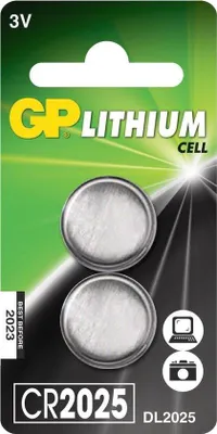 Productafbeelding van Lithium Knoopcelbatterij CR2025 - 2-pack