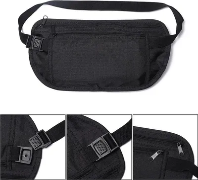 Produktbild von CHPN – Hüfttasche – Geldtasche – Geldgürtel – praktische Tasche für Reisepass und Geld – Urlaubstasche – Reisetasche – Schwarz
