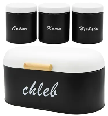 Produktbild von Brunbeste Metall Brotkasten Set für Kaffee Tee Zucker