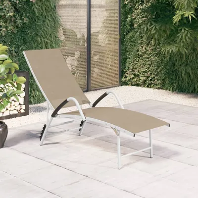 Productafbeelding van The Living Store: Zonnebed, textiel en aluminium, kleur crème