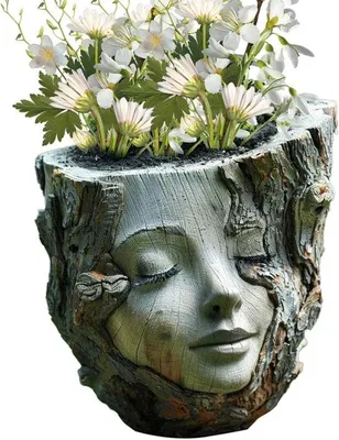 Produktbild von Pflanzgefäß Gesicht - Künstlerisches Design - 14x15x14 CM