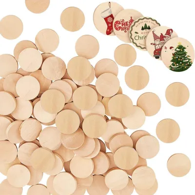 Produktbild von Holzscheiben 25 mm, 100 Stück, zum Basteln, natürliche Buche