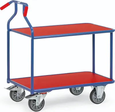 Image de fetra 3601, Acier, Chariot de transport, Bleu, Rouge, 400 kg, 4 roues/roues, 16 cm