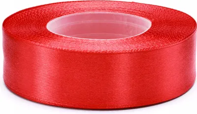 Image de Élégant ruban de satin rouge, rouleau de 12 mm x 32 m