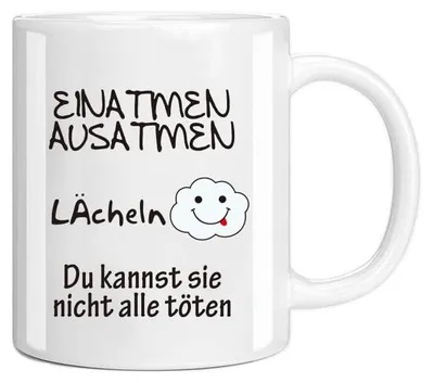 Productafbeelding van Keramische beker - Bedrukt aan beide zijden - Koffiemok voor warme dranken - Wit