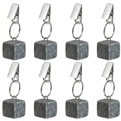 Produktbild von 8er Set Tischdeckengewichte mit Metallclip,kleine schwere Steinbeschwerer,wiederverwendbare Tischdeckenhalter für Outdoor,Restaurant,Picknick u Garten