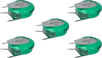 Produktbild von vhbw 5x NiMH Ersatz Knopfzellen-Akku Typ V80H 3-Pins 80mAh 1,2V kompatibel mit Modellbau-Akkus, Solar-Leuchten uvm.