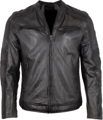 Produktbild von Lederjacken24 - Herren Lederjacke Lammnappa grau anthrazit : 54