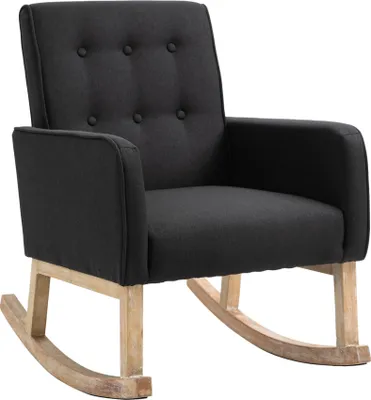 Produktbild von CLP Schaukelstuhl Dream Stoff mit Holzgestell schwarz