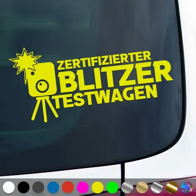 Produktbild von PantherPixel er  Aufkleber Testwagen Sticker Auto Geschenkidee Farbe Neon-Gelb