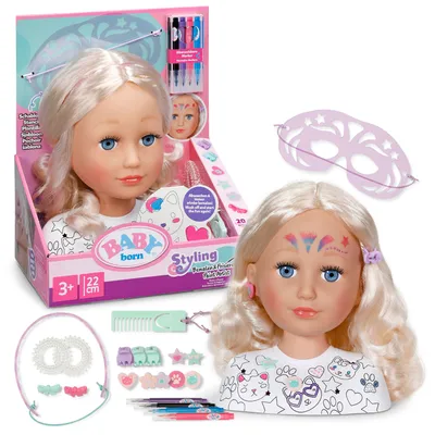 Produktbild von BABY born Stylingkopf zum Frisieren & Bemalen mit über 20 Accessoires