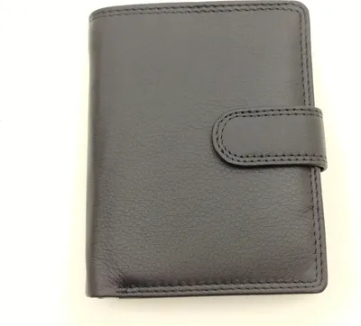 Produktbild von Herrenbörse Herren Geldbörse Leder Brieftasche Kombibörse  CM, mit Lasche schwarz