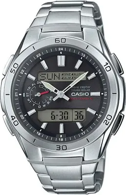 Produktbild von CASIO WAVECEPTOR Uhr, Edelstahl, Quarz, Sportlich, Grau