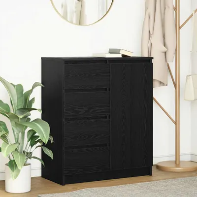 Zdjęcie produktu dla vidaXL Kredens z szufladami o wyglądzie czarnego dębu 71x35x84 cm