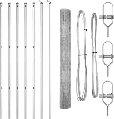 Produktbild von Möbel geschweißter Drahtzaun mit 7 Pfosten 1,2x10 m verzinkter Stahl - Metallzäune 3351577
