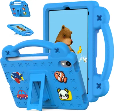 Produktbild von Schutzhülle für iPad mini (2021) Niedliche Hülle für Kinder, Stoßfest mit Griff und Ständer Blau