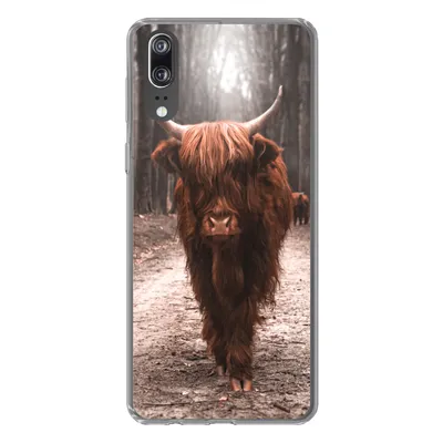 Produktbild von MuchoWow® Handyhülle Schutzhülle Hülle für Huawei P20 Schottischer Hochländer - Wald - Kuh - Tiere - Natur Silikon Softcase Handy Hülle - Hardcover