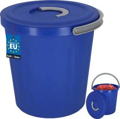 Produktbild von KOTARBAU® Eimer mit Deckel 15 L Kübel mit Deckel und Griff PVC Mülleimer Baueimer Futtereimer mit Deckel Putzkübel Universaleimer Dunkelblau