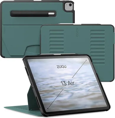 Produktbild von Zugu Case Hülle iPad Air 13" (M2-M4) 2024 & iPad Pro 12.9 (3rd/4th gen) – Verstellbarer magnetischer Ständer – Sichere magnetische Befestigung – PC-Schale für umfassenden Fallschutz