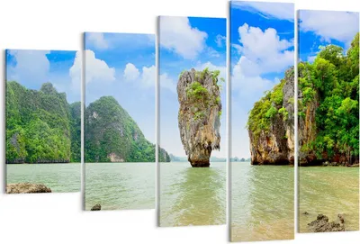 Produktbild von Bild auf Leinwand - Leinwandbild - Stein Strand Landschaft - 150x100cm - Wand Bild - Wanddeko - Leinwanddruck - Bilder - Kunstdruck - Wanddekoration - Leinwand bilder - Wandkunst - EG150x100-0224