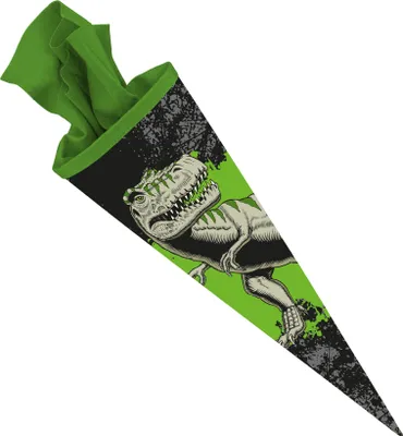 Produktbild von itenga Schultüte Zuckertüte 70 cm T-Rex Filzverschluss grün
