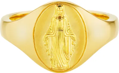 Produktbild von cai Ring 925 Silber vergoldet Madonna Siegelring