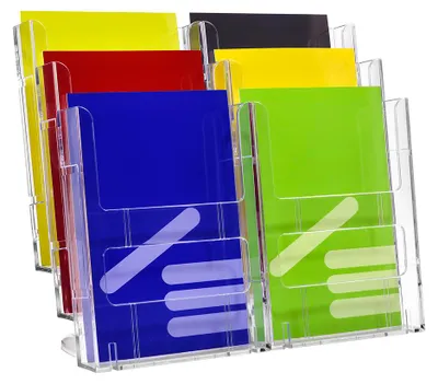 Produktbild von Tischprospektständer DIN A5 mit 6 Fächern Prospektständer / Prospekthalter / Flyerständer / Flyerhalter