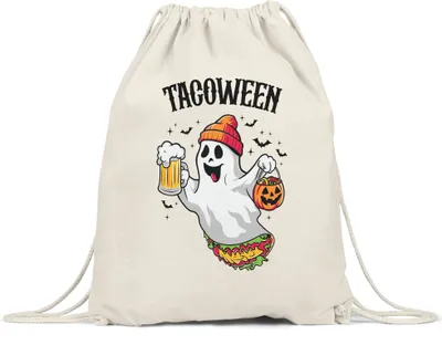 Produktbild von Tacoween Geistmotiv Turnbeutel Geschenkidee Halloween Party Bier Taco Grusel