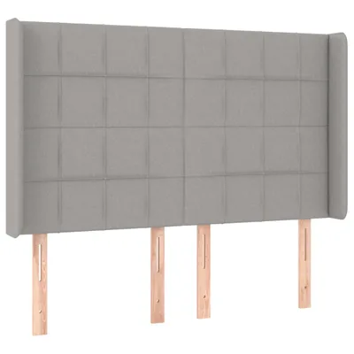 Produktbild von Kopfteil mit Ohren Hellgrau 147x16x118/128 cm Stoff