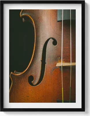 Produktbild von Geigeninstrument– Wandbild mit Rahmen – Gerahmtes Bild  – Wanddekoration – 60x80 cm –  Schwarz Rahmen