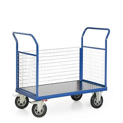 Produktbild von Bako Logistiksysteme Plattformwagen F600 mit 3 Gitterwänden ohne Bordkante 1000x700mm