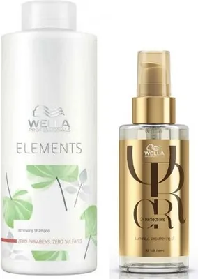 Produktbild von Wella | Shampoo Elements 1000ml + Ölreflexionen 100ml - Feuchtigkeitsspendend - Glanz & Schutz