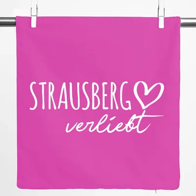 Produktbild von Huuraa Kissenbezug Strausberg verliebt 40x40cm Fuchsia Baumwolle Dekokissenbezug Geschenkidee