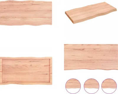 Productafbeelding van vidaXL Tafelblad 100x50x(2-6) cm, massief hout, behandeld, met boomrand - Tafelblad - Tafelbladen - Vervangend tafelblad - Eettafelblad