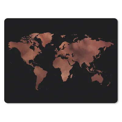 Produktbild von MuchoWow® Mauspad Mousepad Weltkarte - Rot - Schwarz 40x30 cm - Mousepads - Maus Mat - Pad - Mausunterlage - Anti Rutsch