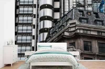 Produktbild von Fotobehang mit Vergleich alter und er Architektur in London - Breite 450 cm x Höhe 300 cm