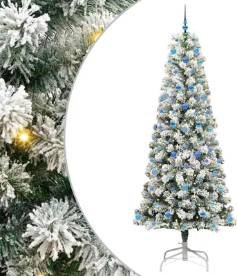 Produktbild von vidaXL Künstlicher klappbarer Weihnachtsbaum Grün und Weiß 240 cm