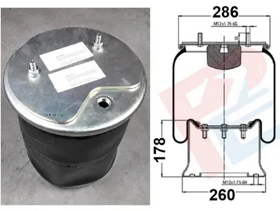 Produktbild von Luftfederbalg Sattelauflieger Schmitz | 017685, 1R14784, 1R14812, mit Metallkolben, Standard