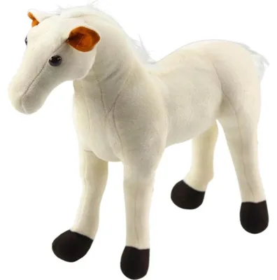 Produktbild von Leantoys Plüsch Pferd Kuscheltier Maskottchen Schmusetier Weiß 40cm x 37cm