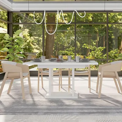 Immagine prodotto di Lirega - Tavolo Allungabile, 150x90x77h cm Bianco, 8 Posti